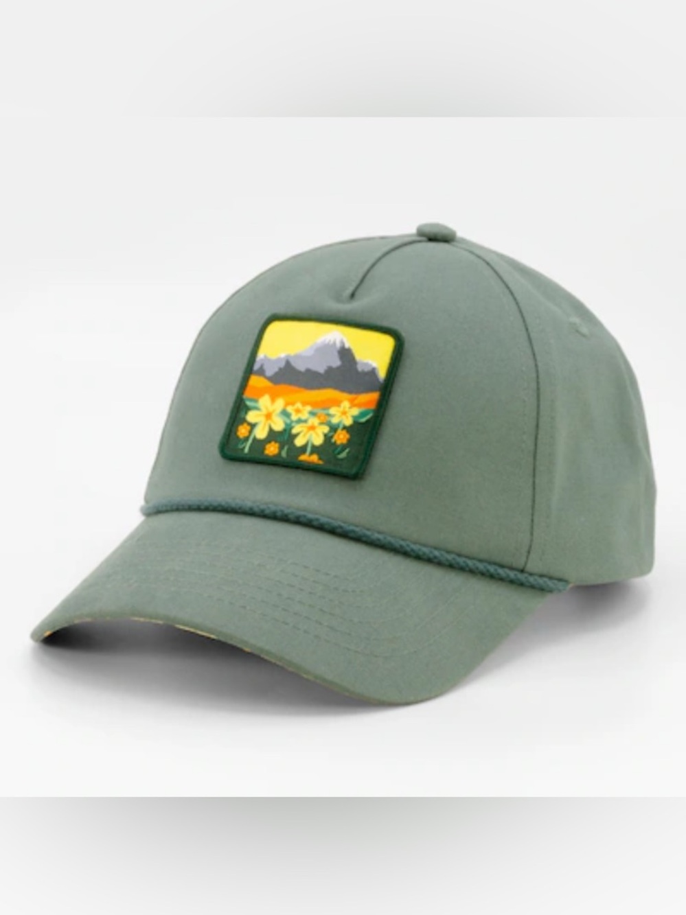 NWT Green Mountain & Flower Patch Ponytail Snap Back Baseball Cap Hat